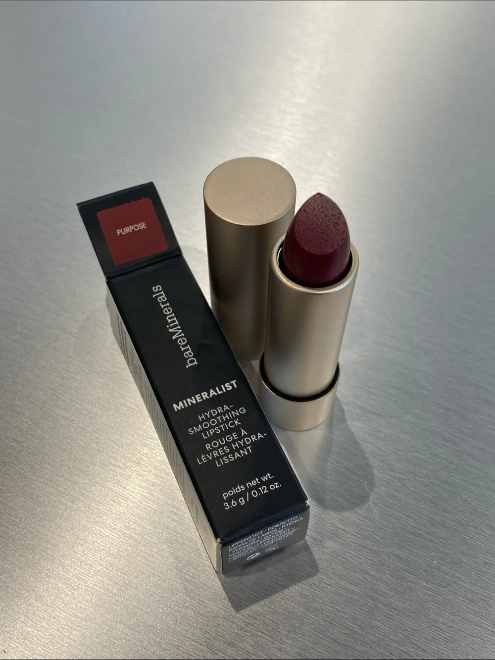 bareMinerals Mineralist Hydra-smoothing Lipstick Purpose NIB .12 oz